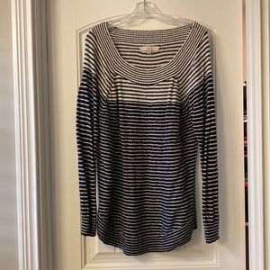 Loft navy and white stripe sweater